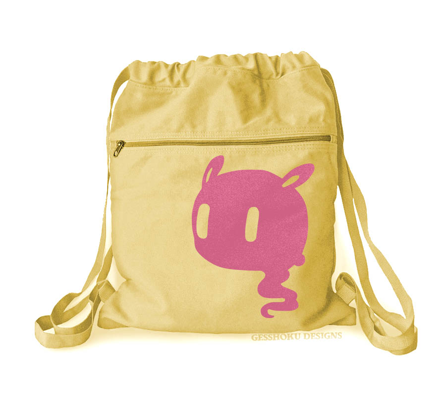 Kawaii Ghost Cinch Backpack - Yellow