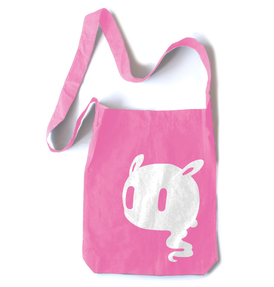 Kawaii Ghost Crossbody Tote Bag - Pink