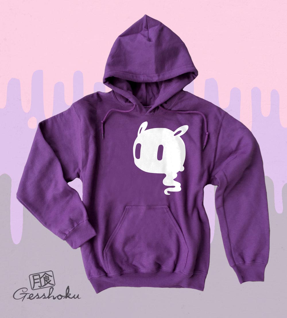 Kawaii Ghost Pullover Hoodie - Purple