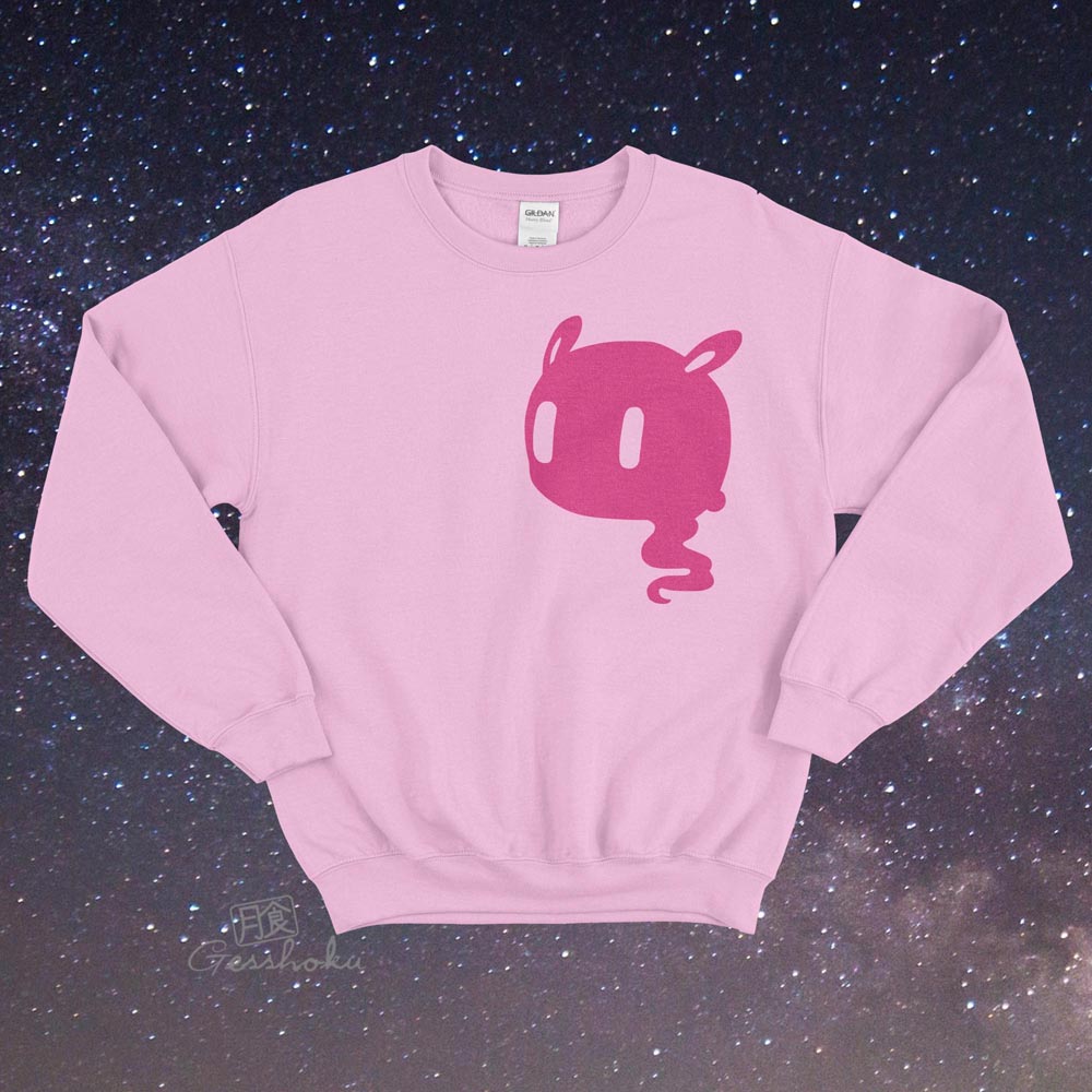 Kawaii Ghost Crewneck Sweatshirt - Light Pink