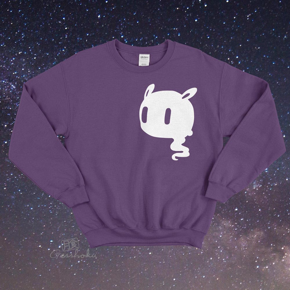 Kawaii Ghost Crewneck Sweatshirt - Purple