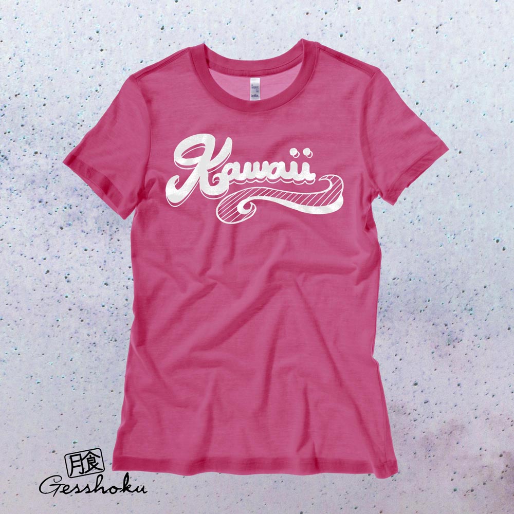 Kawaii Retro Ladies T-shirt - Hot Pink