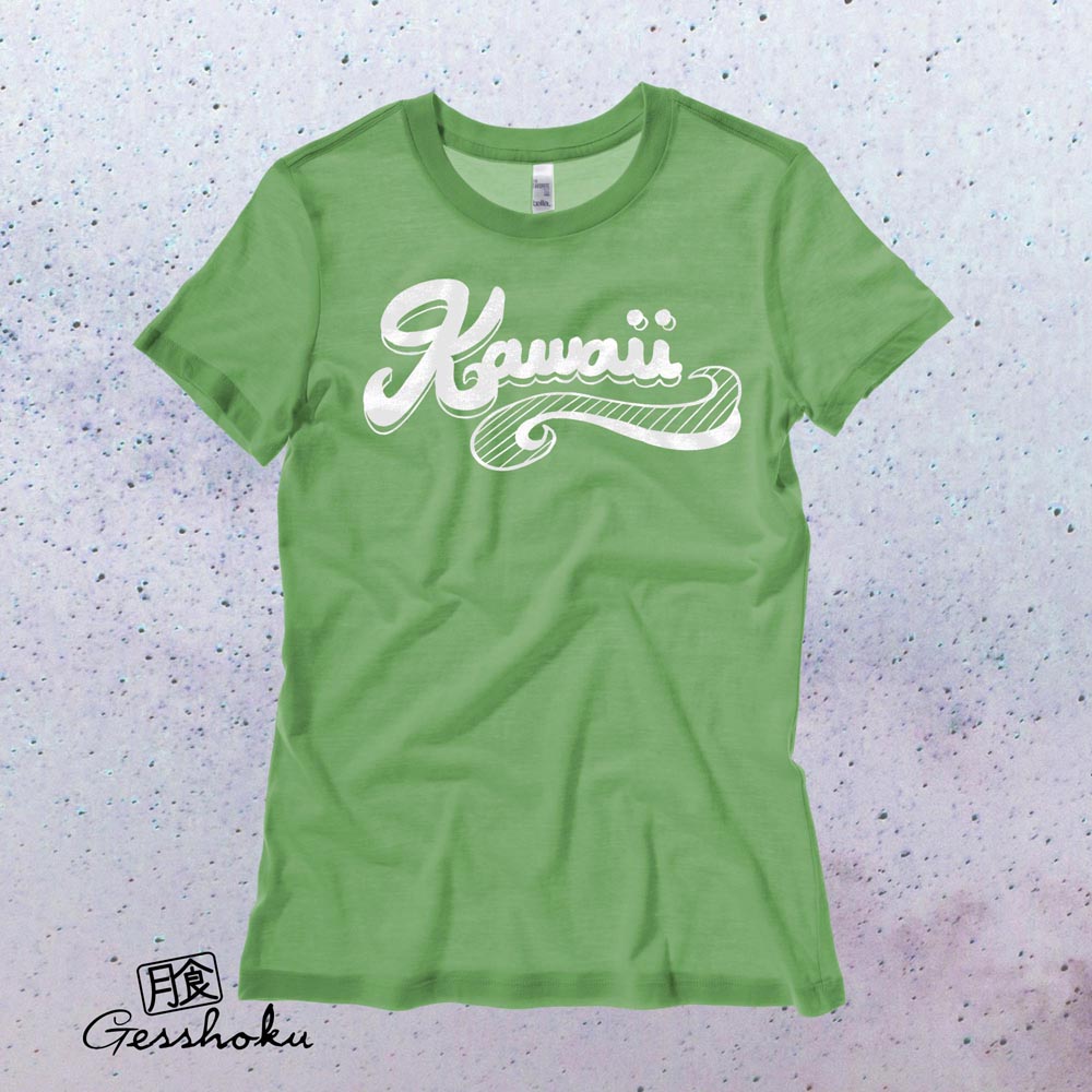 Kawaii Retro Ladies T-shirt - Leaf Green