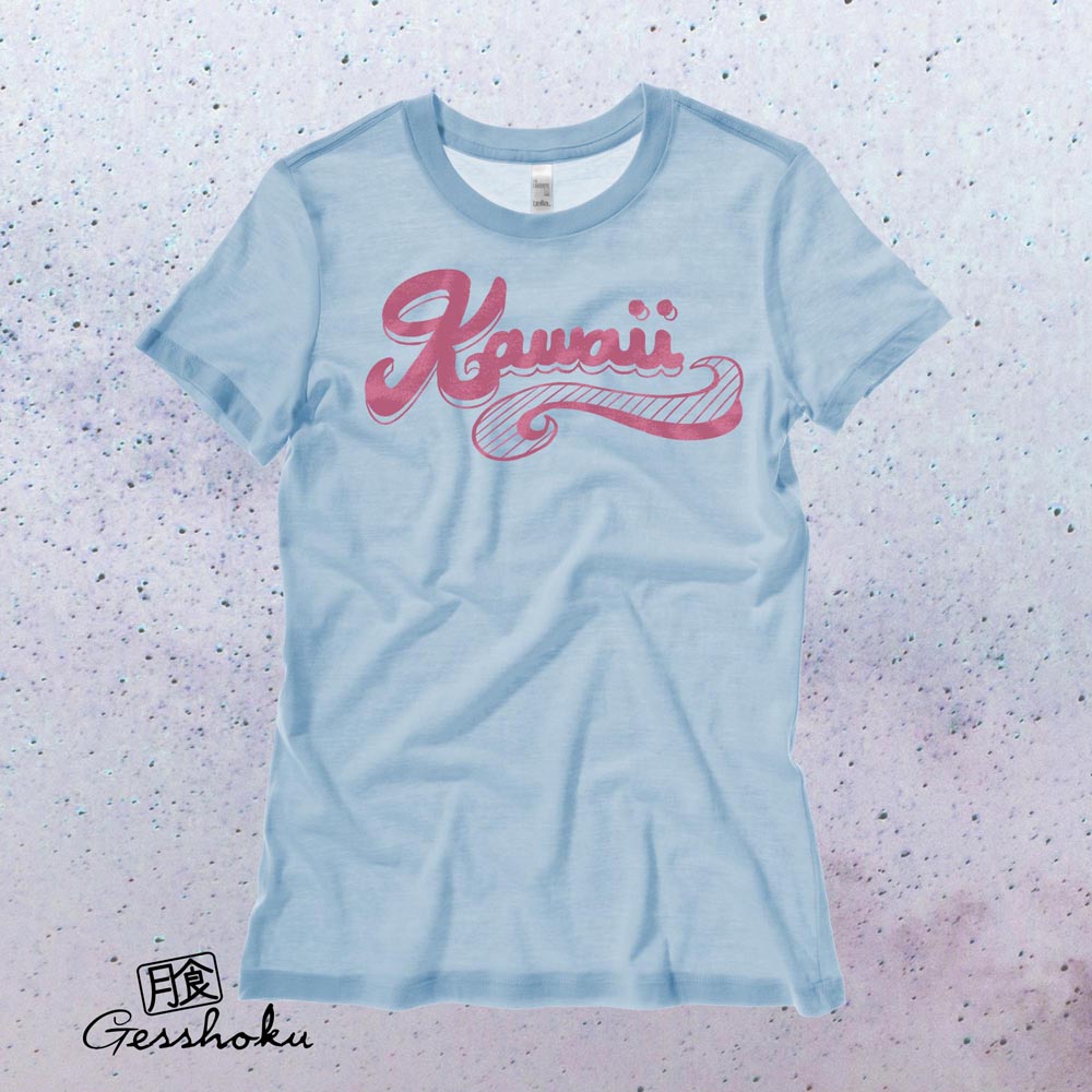 Kawaii Retro Ladies T-shirt - Light Blue