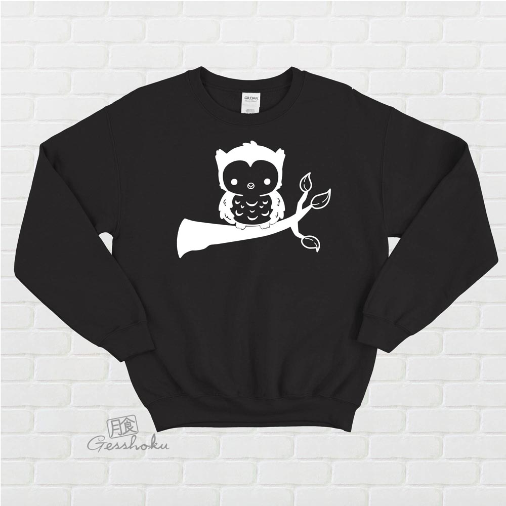 Fluffy Owl Crewneck Sweatshirt - Black