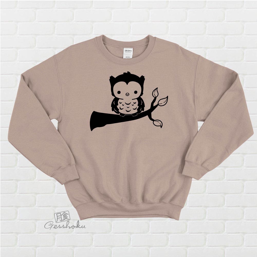 Fluffy Owl Crewneck Sweatshirt - Sand