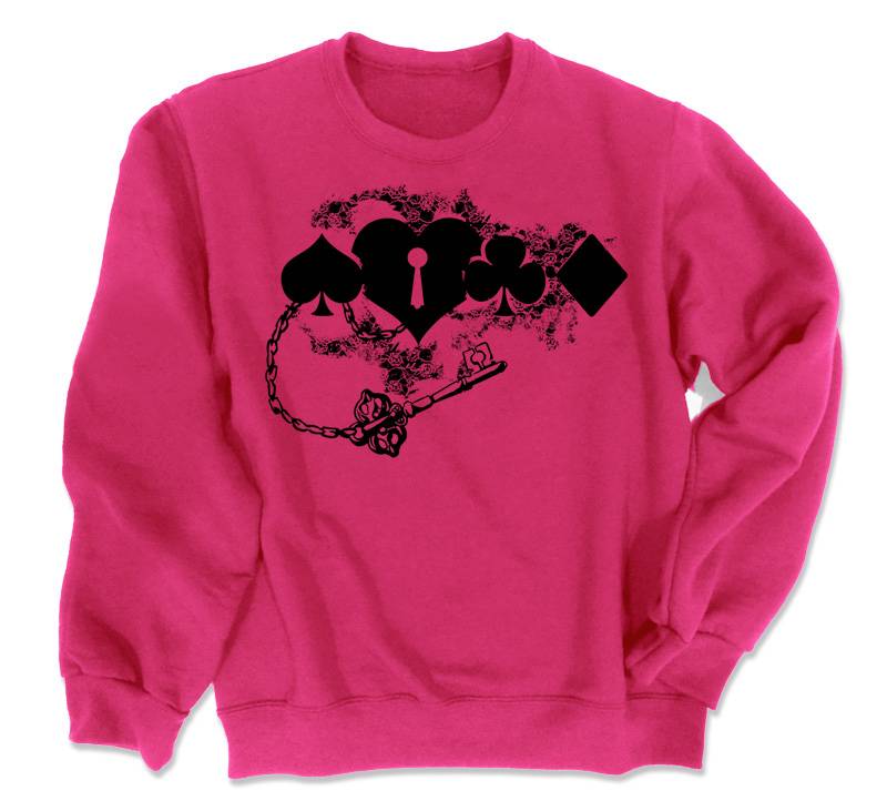 Key to my Heart Crewneck Sweatshirt - Hot Pink