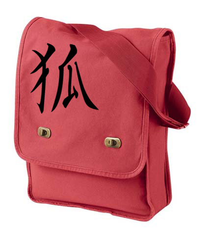 Kitsune Kanji Field Bag - Red