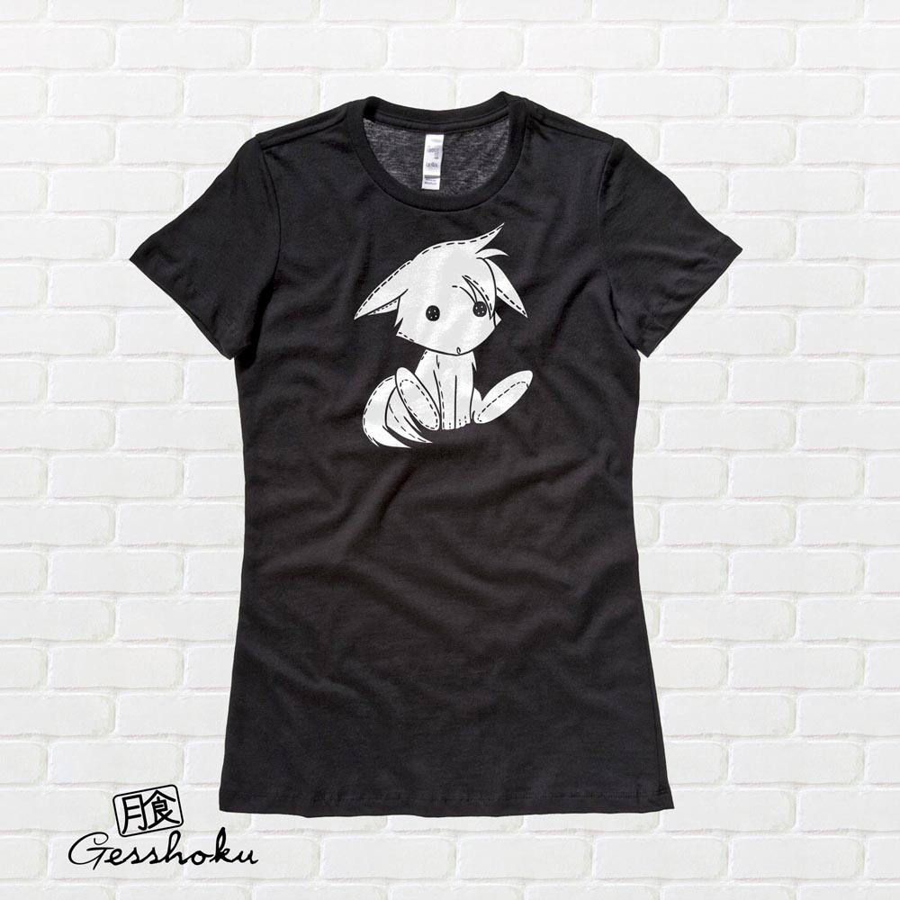Plush Kitsune Ladies T-shirt - Black