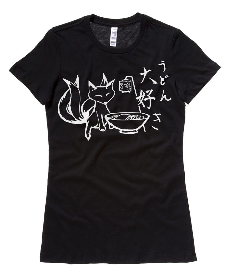 Kitsune Udon Ladies T-shirt - Black