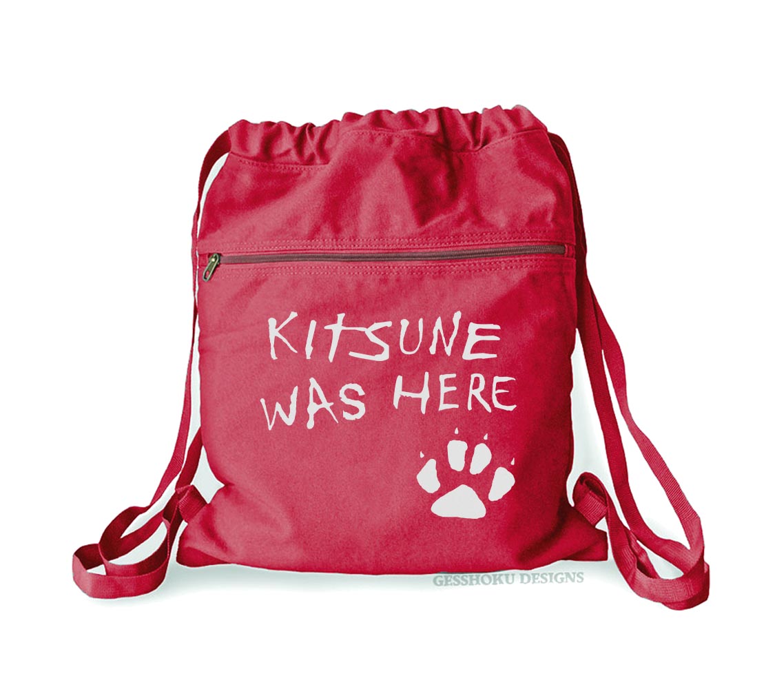 Kitsune Was Here Cinch Backpack - Red