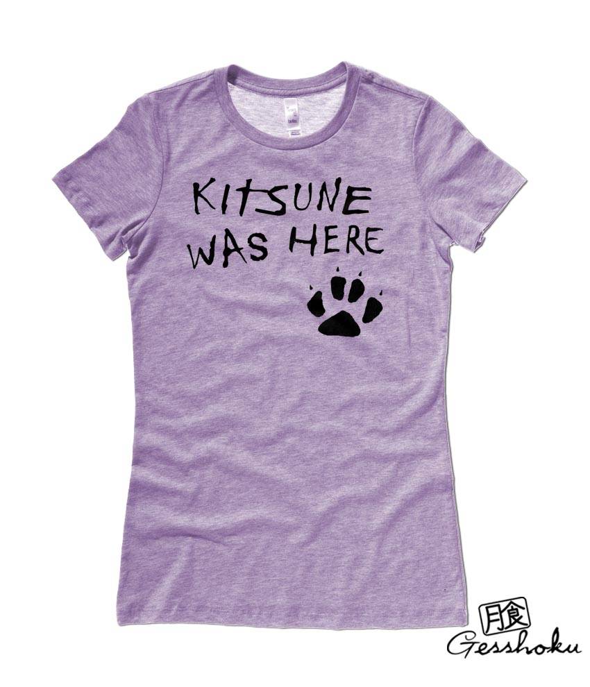 Kitsune Was Here Ladies T-shirt - Heather Purple