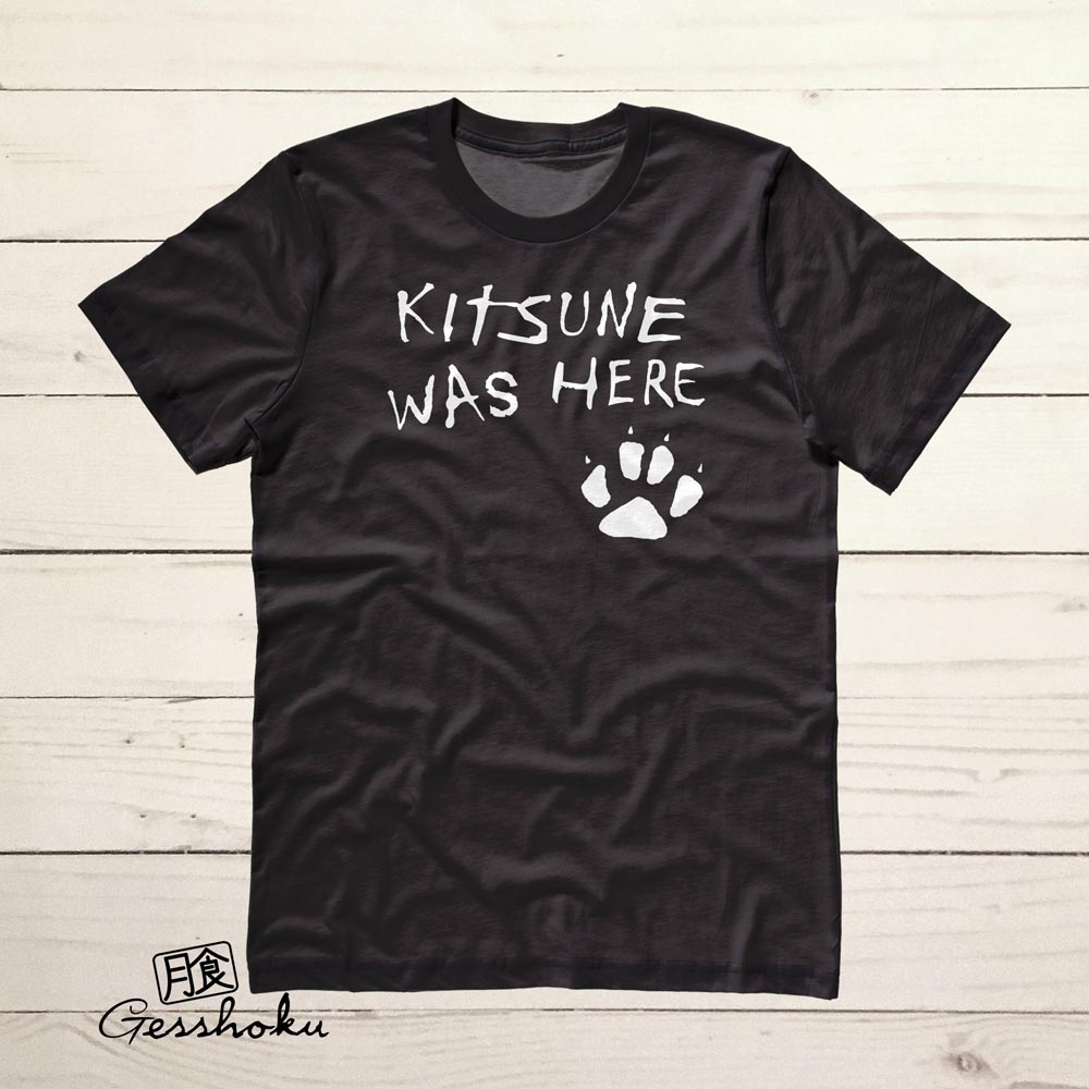 Kitsune Was Here T-shirt - Black