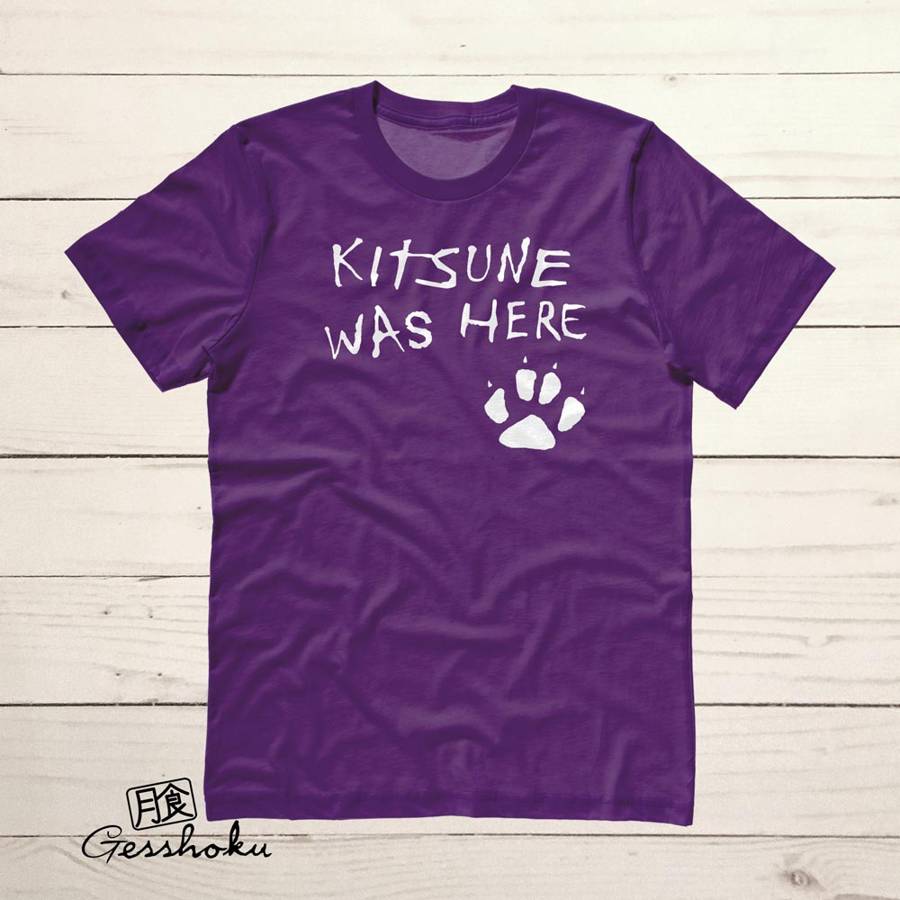 Kitsune Was Here T-shirt - Purple