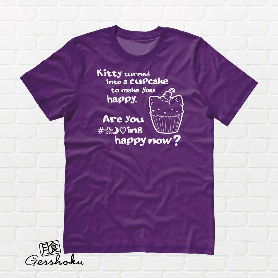 Kitty Turned into a Cupcake T-shirt - Purple