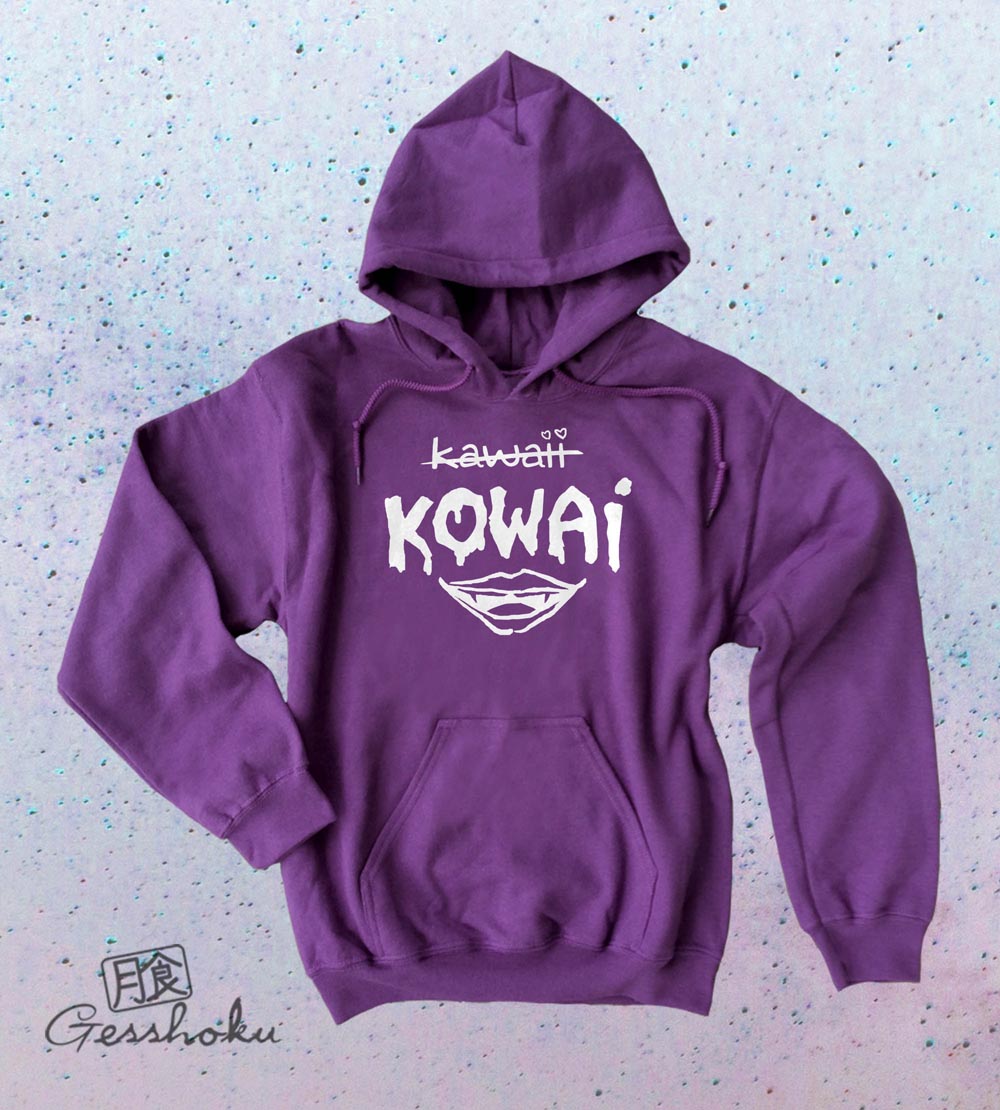 KOWAI not Kawaii Pullover Hoodie - Purple