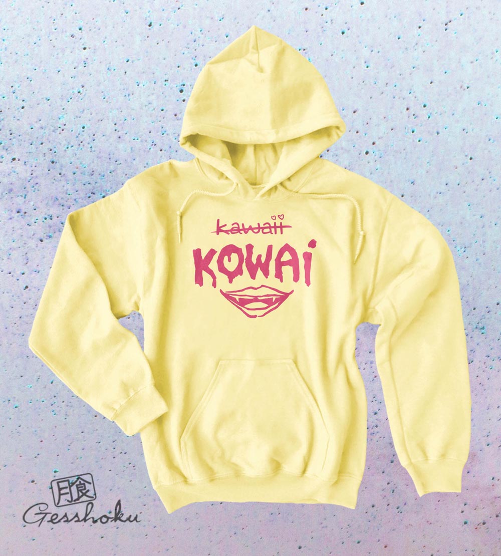 KOWAI not Kawaii Pullover Hoodie - Yellow