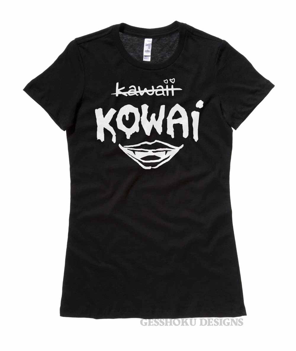 KOWAI not Kawaii Ladies T-shirt - White/Black