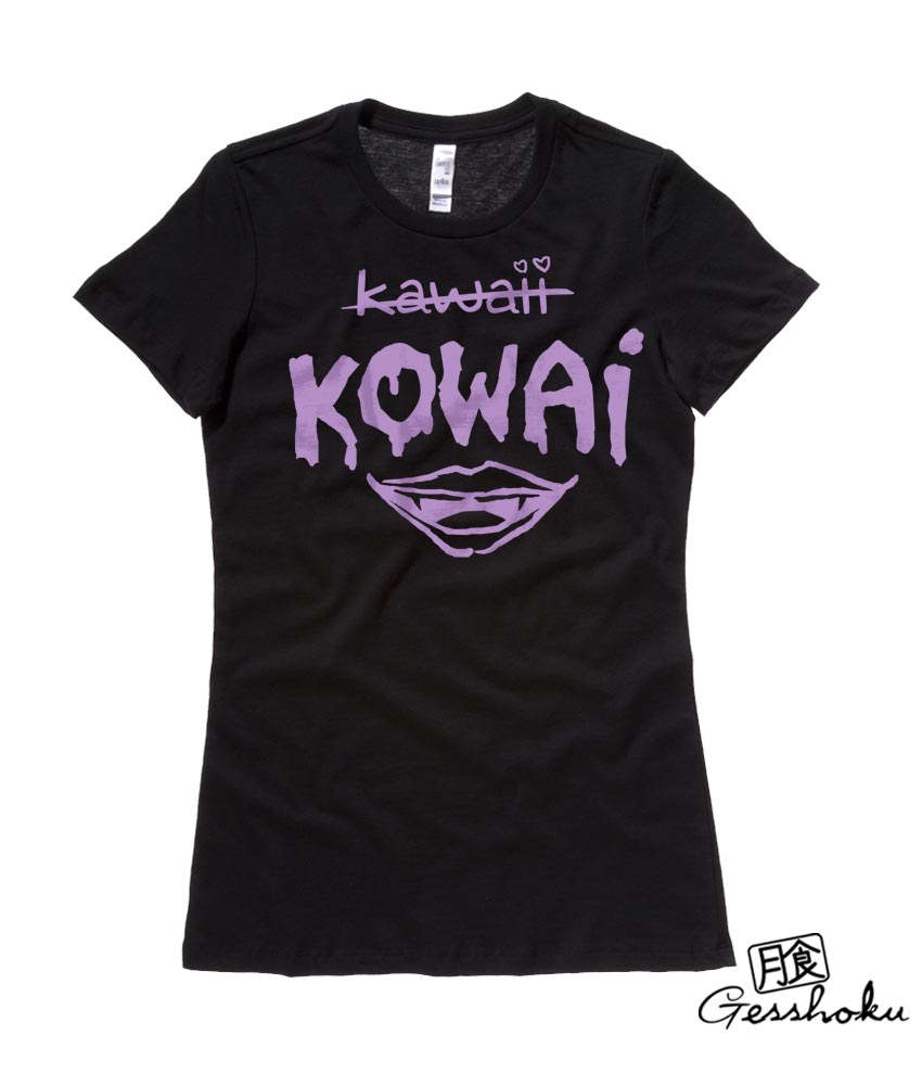 KOWAI not Kawaii Ladies T-shirt - Purple/Black