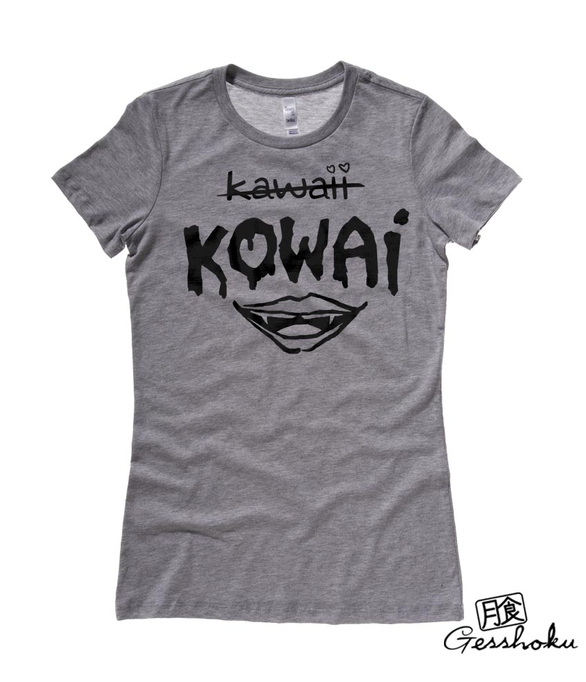 KOWAI not Kawaii Ladies T-shirt - Deep Heather Grey