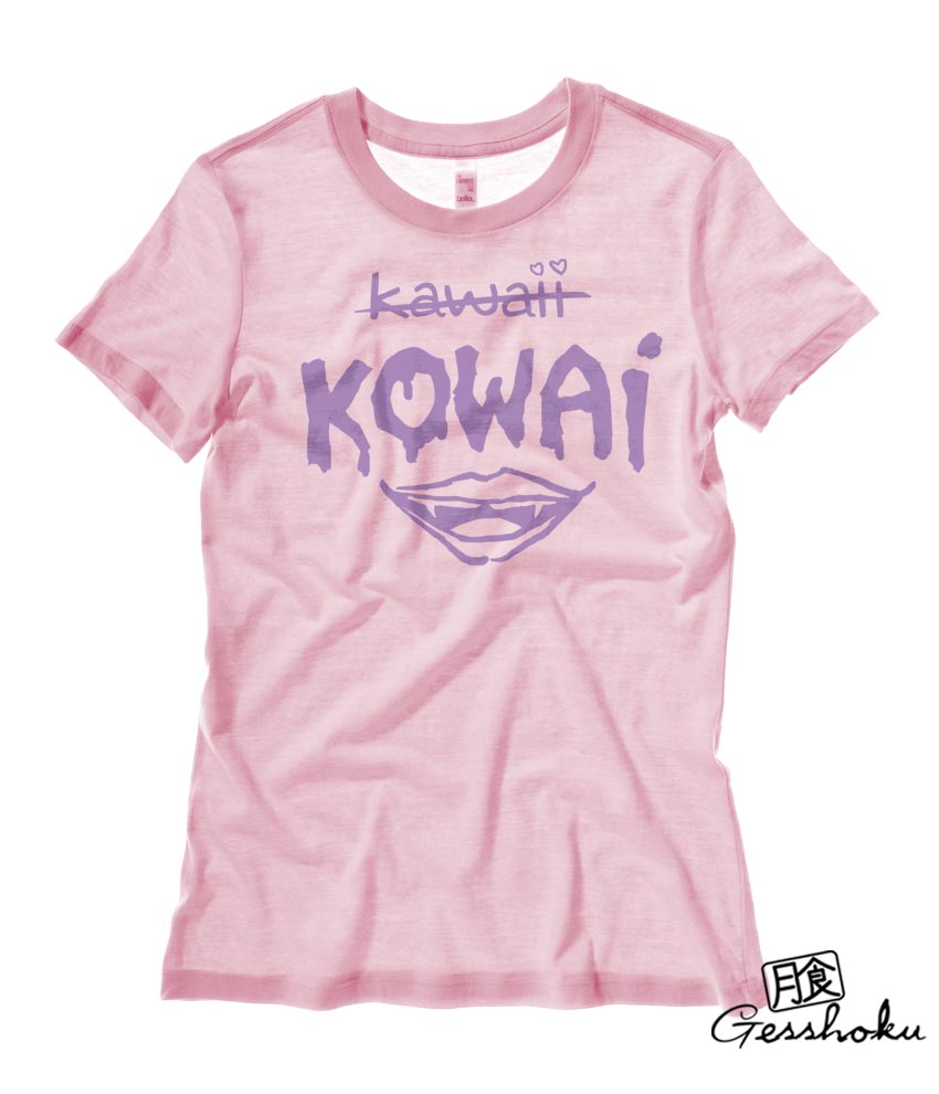 KOWAI not Kawaii Ladies T-shirt - Light Pink