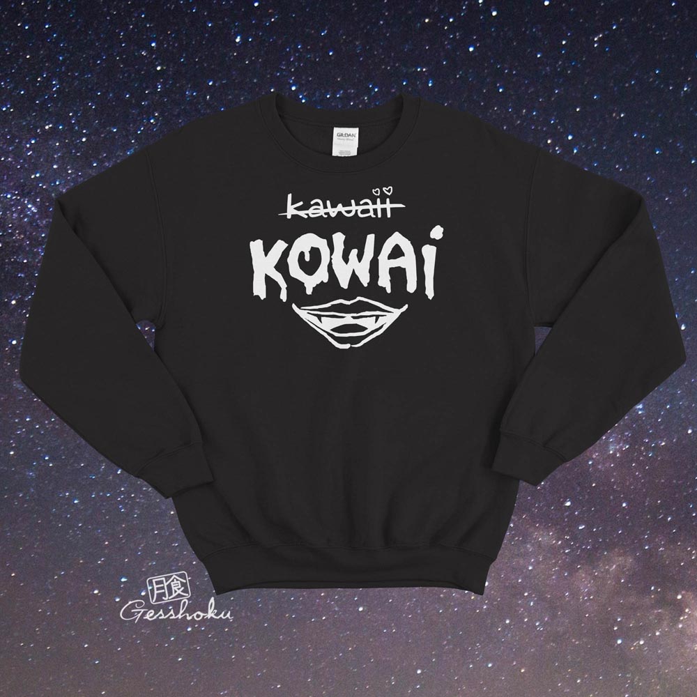 KOWAI not Kawaii Crewneck Sweatshirt - Black