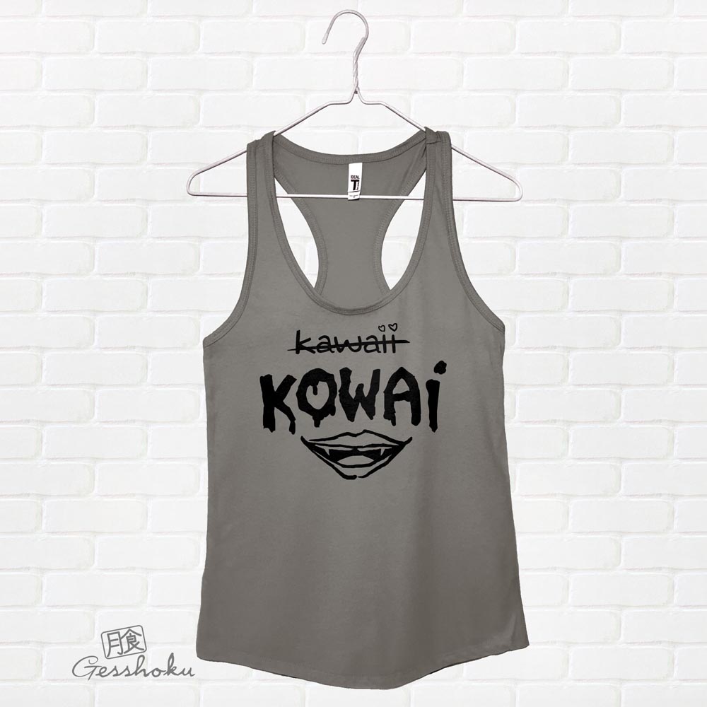 KOWAI Not Kawaii Flowy Tank Top - Charcoal Grey