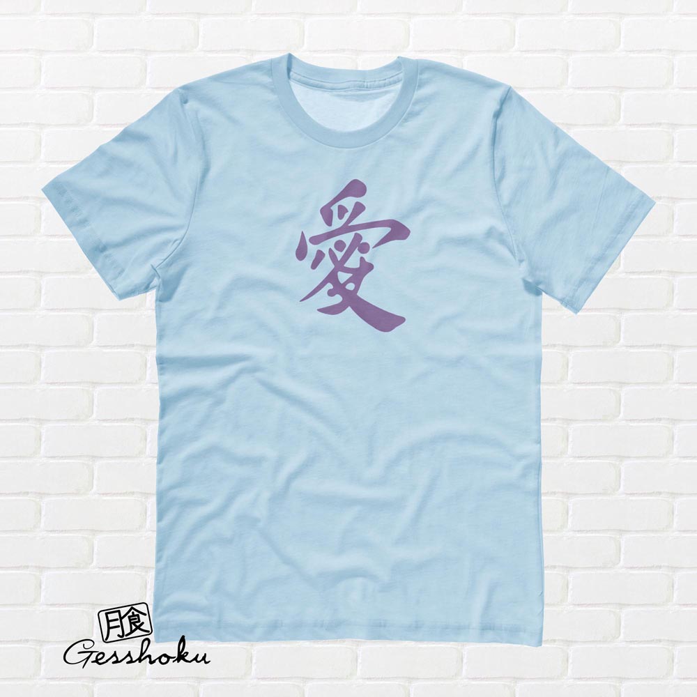 Japanese Love Kanji T-shirt - Light Blue