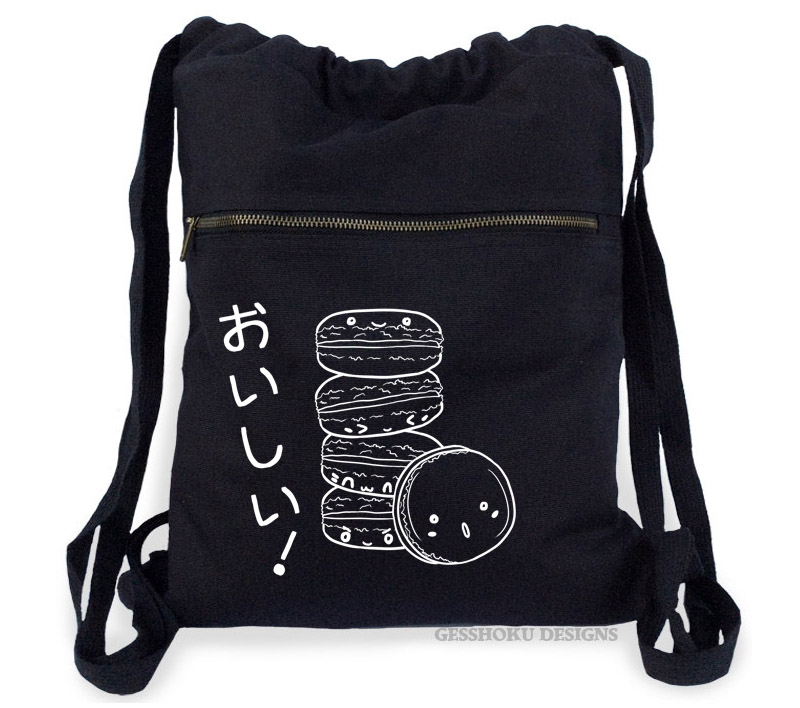 Delicious Macarons Cinch Backpack - Black