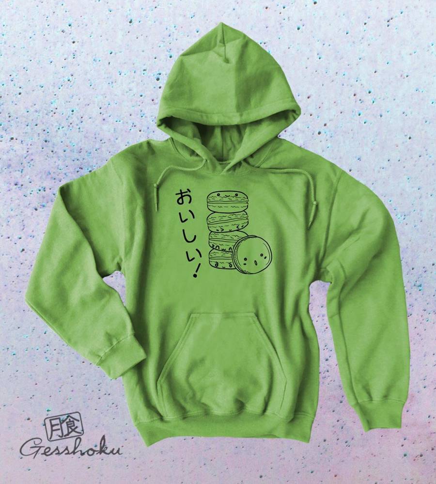 Delicious Macarons Pullover Hoodie - Lime Green
