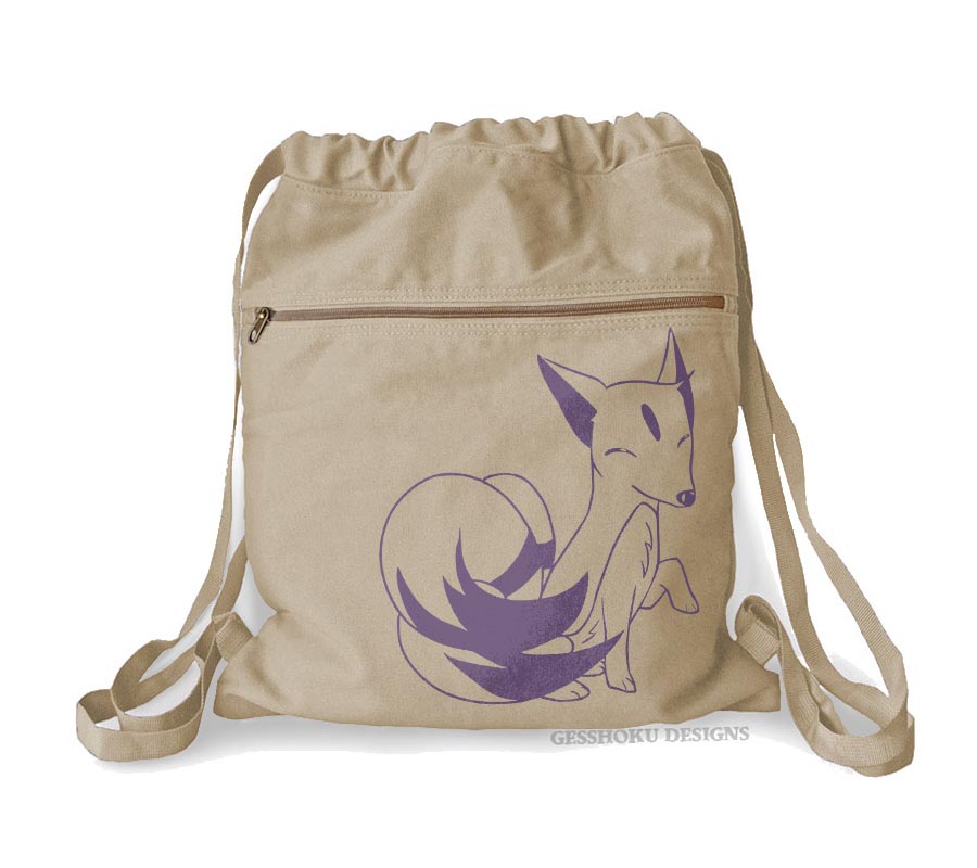 Majestic Kitsune Cinch Backpack - Natural