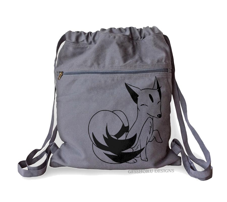 Majestic Kitsune Cinch Backpack - Smoke Grey