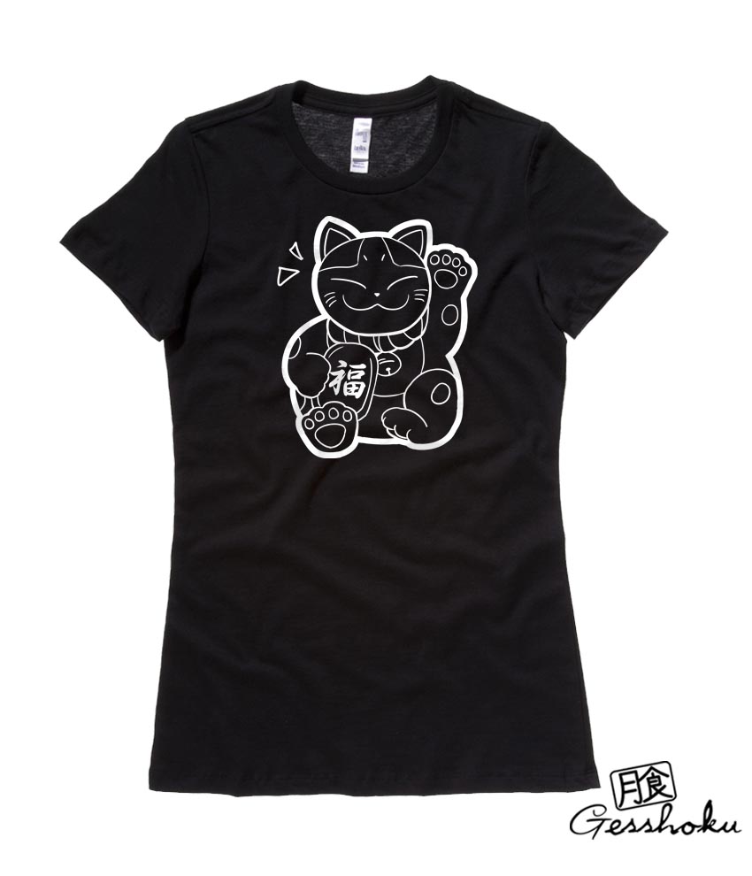 Maneki Neko Ladies T-shirt - Black