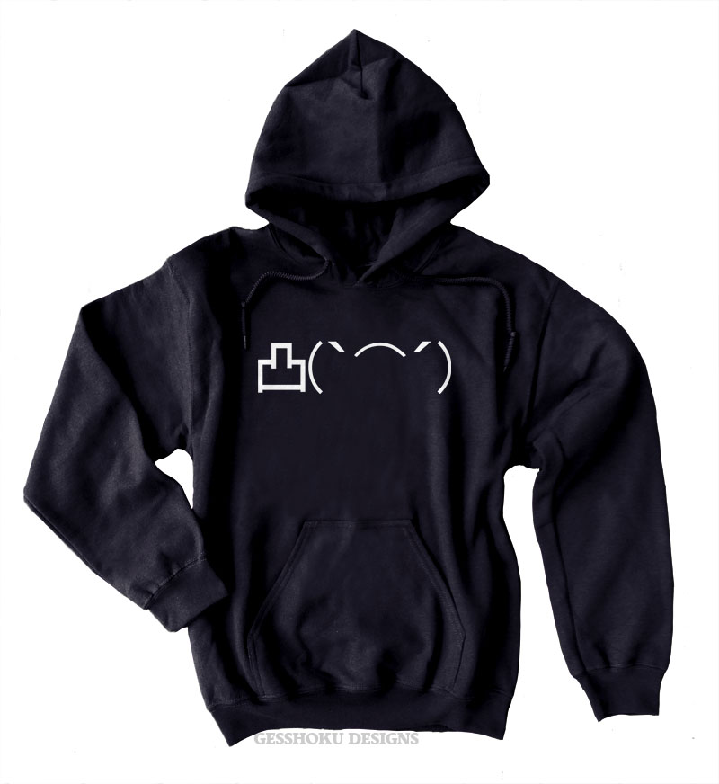 Angry Middle Finger Emoji Pullover Hoodie - Black
