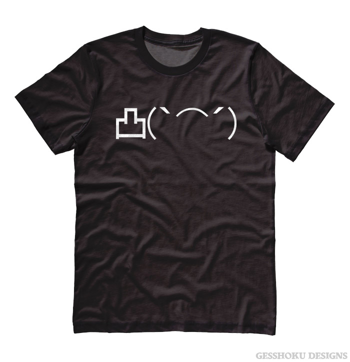 Angry Middle Finger Emoticon T-shirt - Black