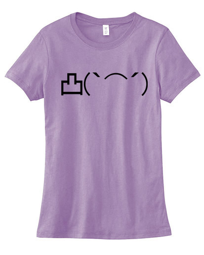 Angry Middle Finger Emoticon Ladies T-shirt - Heather Purple