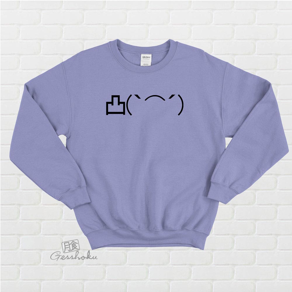 Middle Finger Emoji Crewneck Sweatshirt - Violet