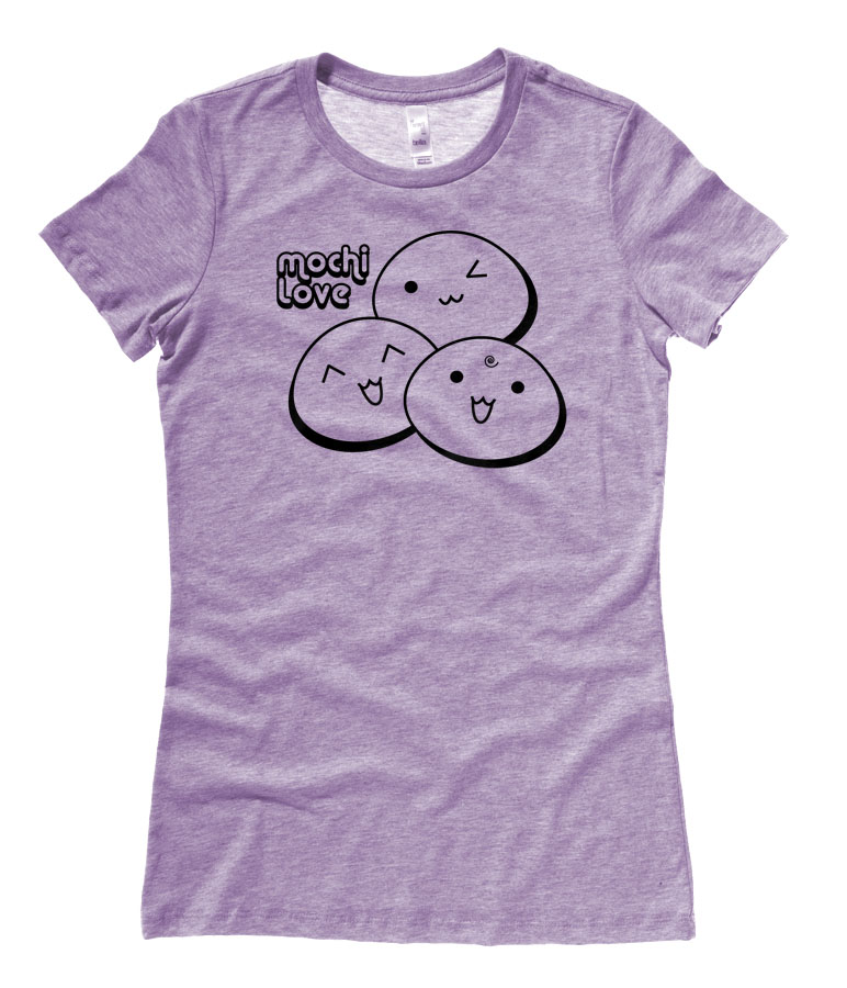 Mochi Love Ladies T-shirt - Heather Purple