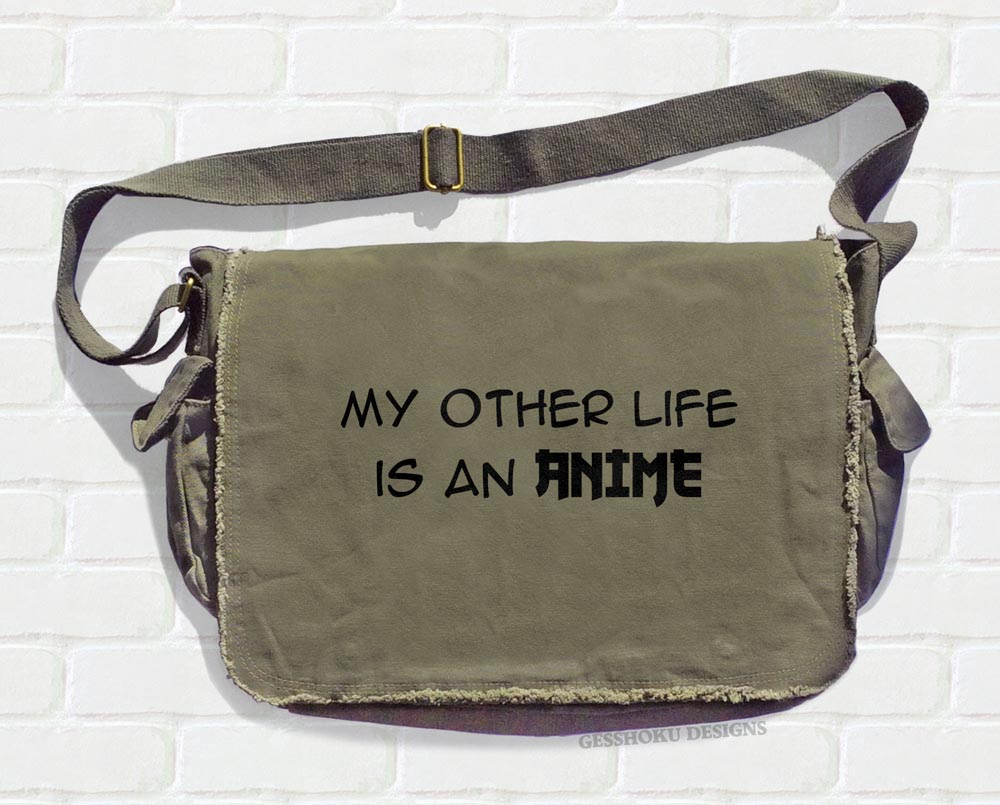 My Other Life is an Anime Messenger Bag - Khaki Green