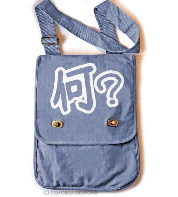 Nani? Kanji Field Bag - Denim Blue