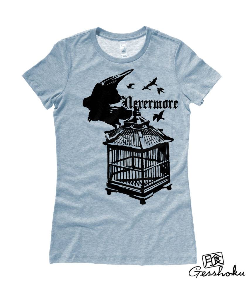 Nevermore: Raven's Cage Ladies T-shirt - Heather Blue
