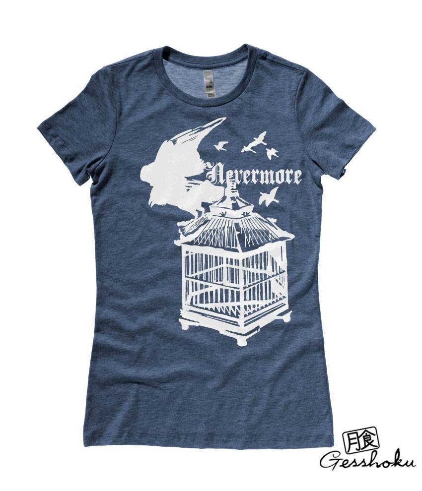 Nevermore: Raven's Cage Ladies T-shirt - Heather Navy