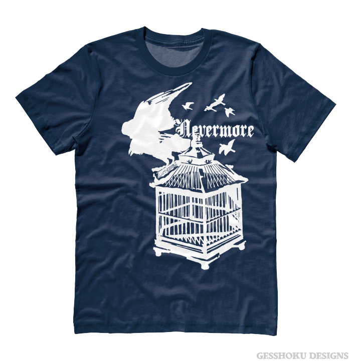 Nevermore: Raven's Cage T-shirt - Heather Navy