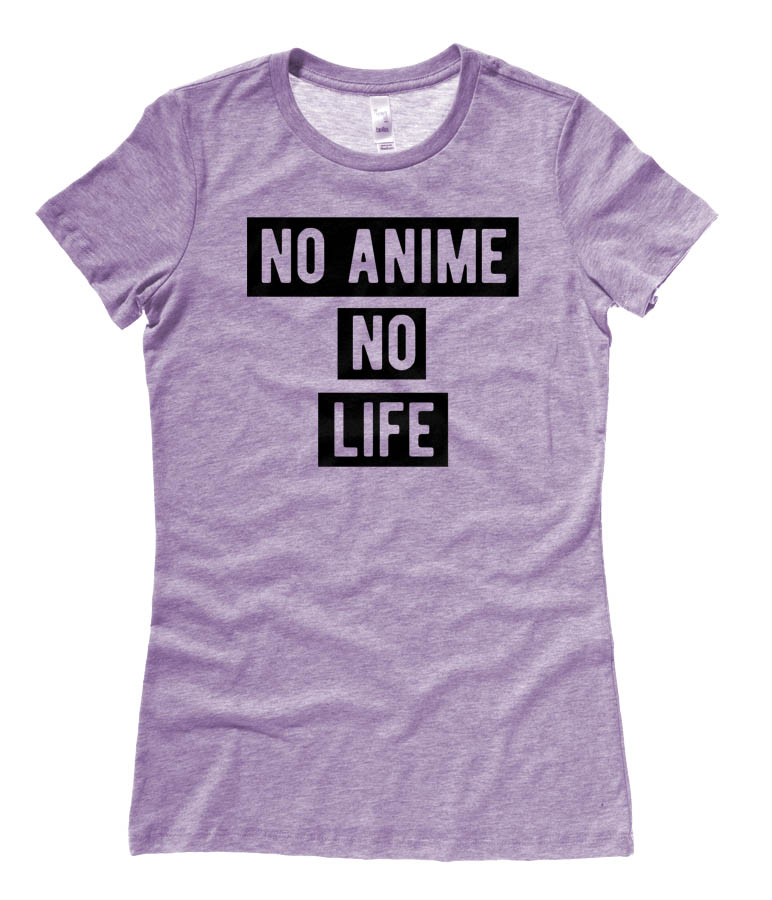 No Anime No Life Ladies T-shirt - Heather Purple