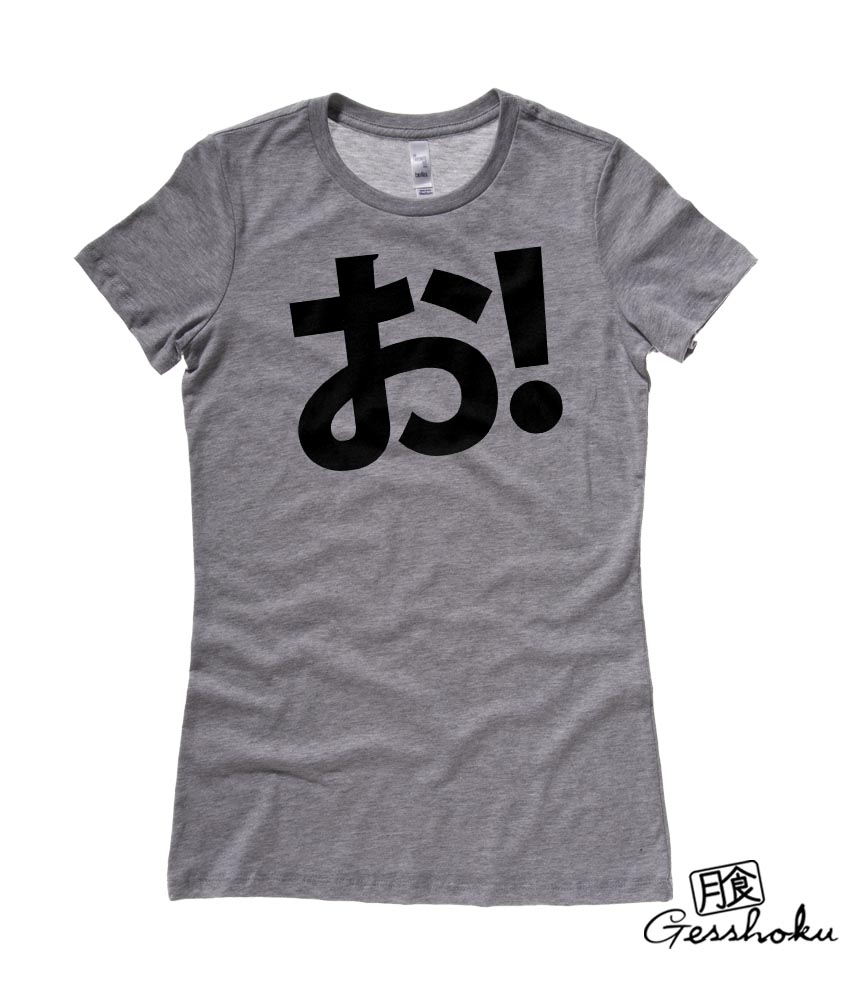 O! Hiragana Exclamation Ladies T-shirt - Charcoal Grey