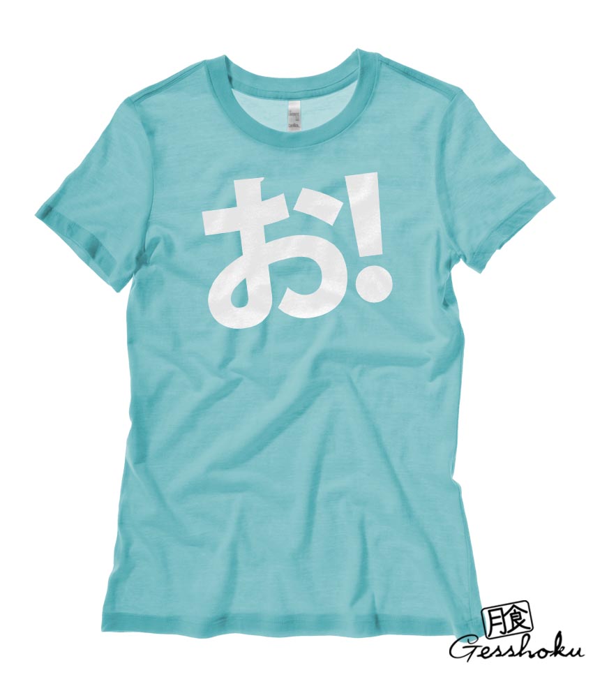 O! Hiragana Exclamation Ladies T-shirt - Teal