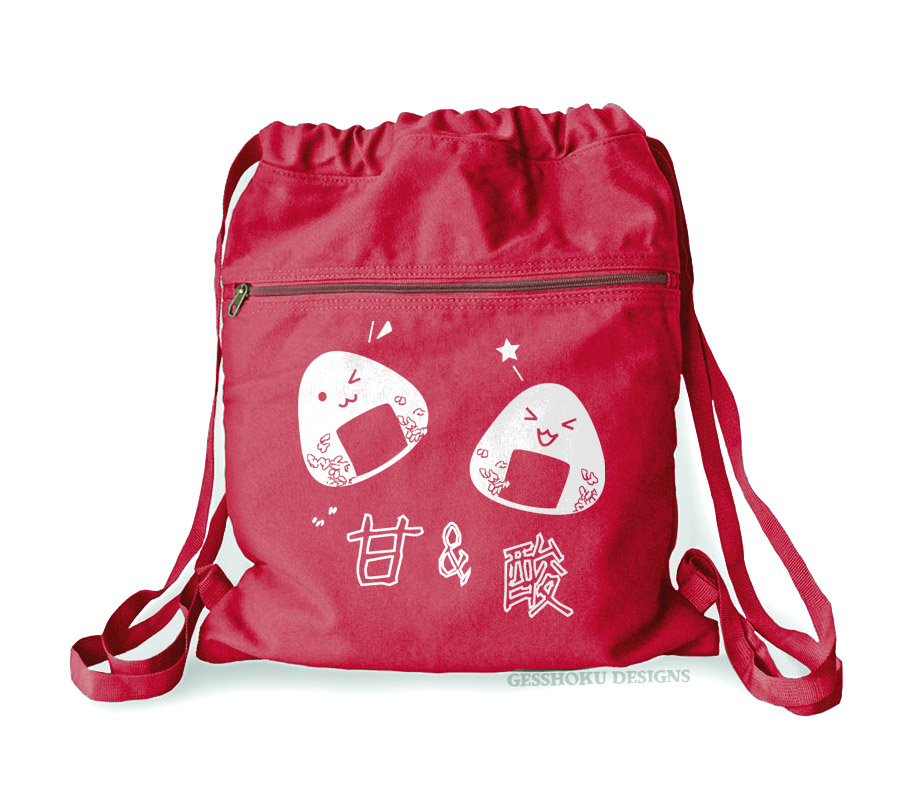 Onigiri Rice Balls Cinch Backpack - Red
