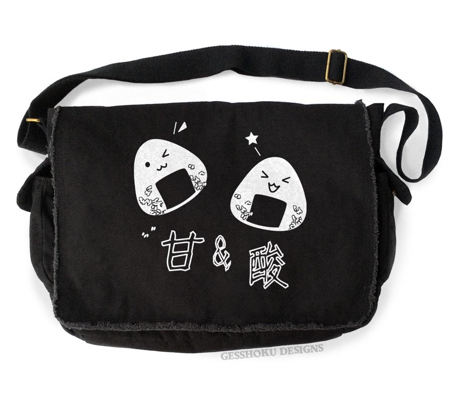 Onigiri Rice Balls Messenger Bag - Black