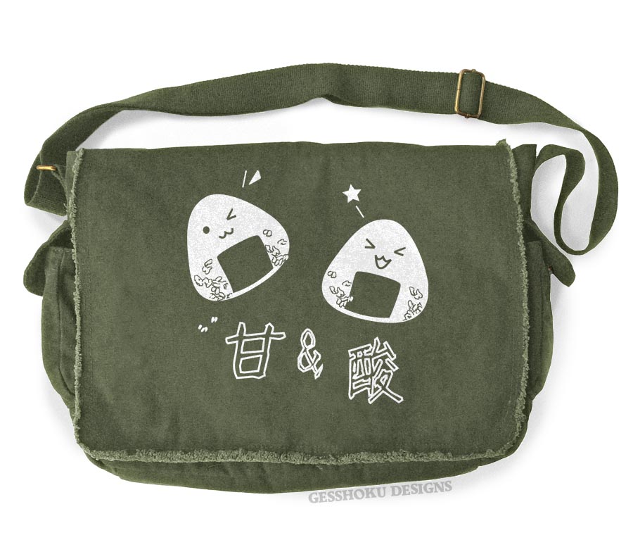 Onigiri Rice Balls Messenger Bag - Khaki Green