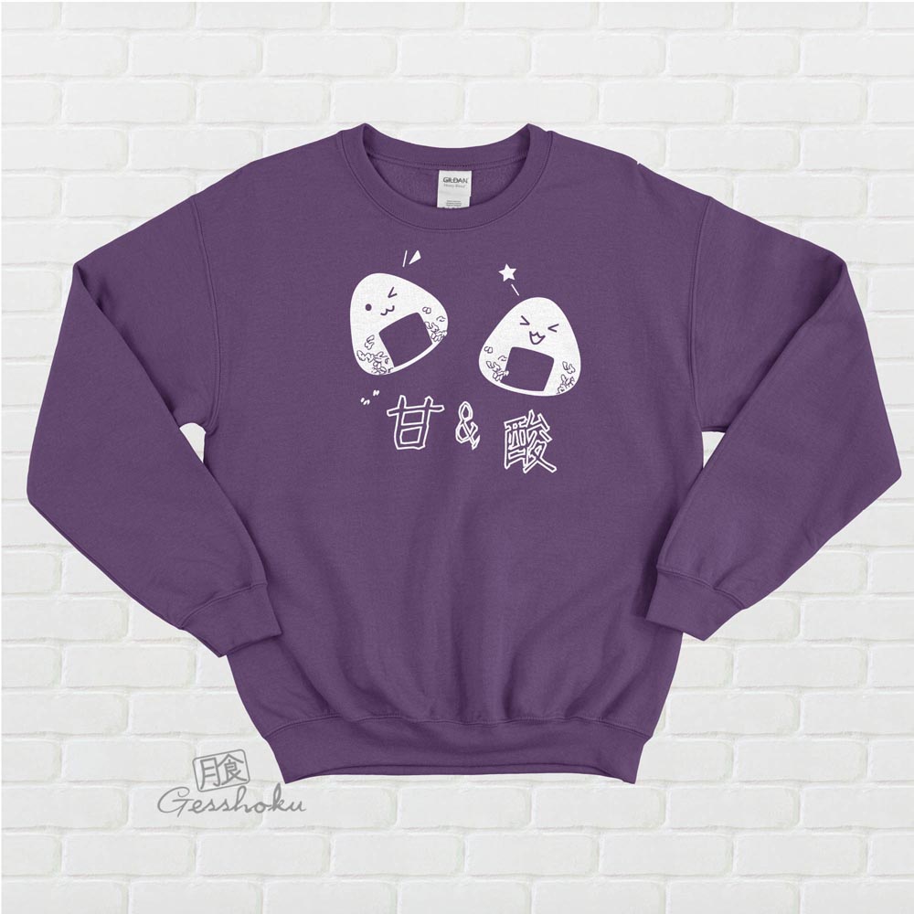 Onigiri Rice Balls Crewneck Sweatshirt - Purple